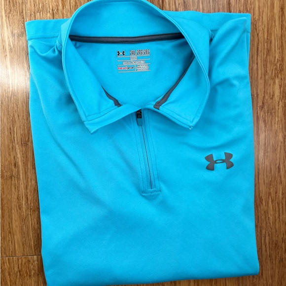 Under Armour Other - Men’s Under Armour Quarter zip Aqua GUC size 2XL heatgear dri-fit